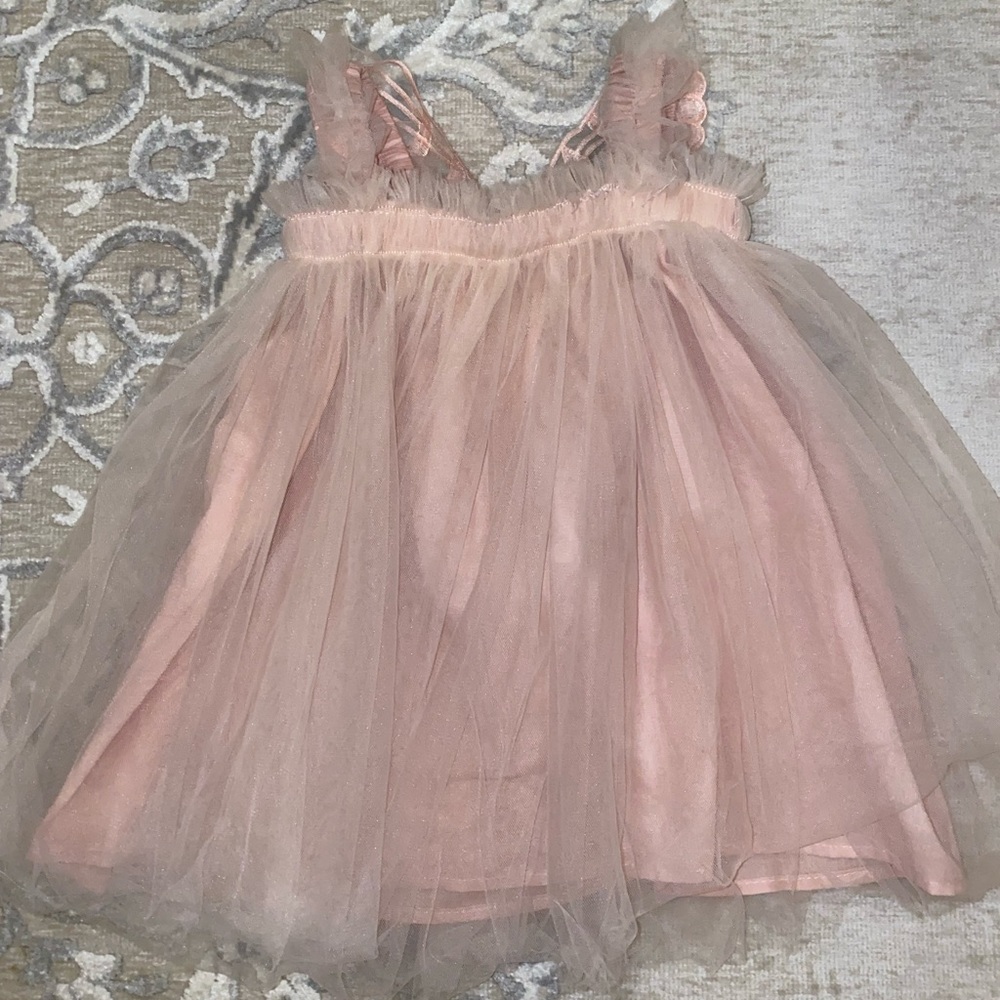 Pink tulle butterfly baby girl dress